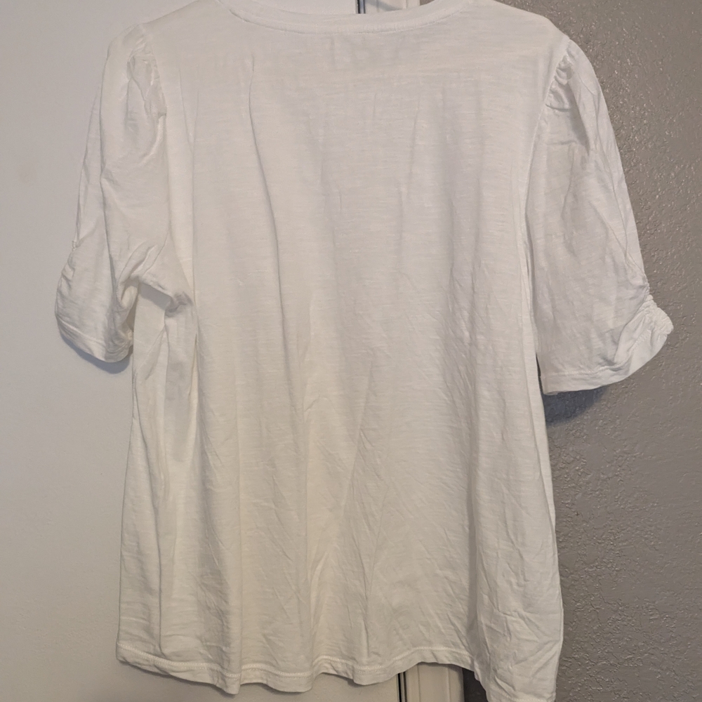 Women's Maurices White Short Sleeve Top XL - Picture 4 of 4